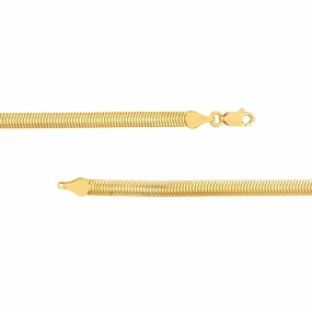 14k 4.2mm Hollow Oval Snake Chain Bracelet