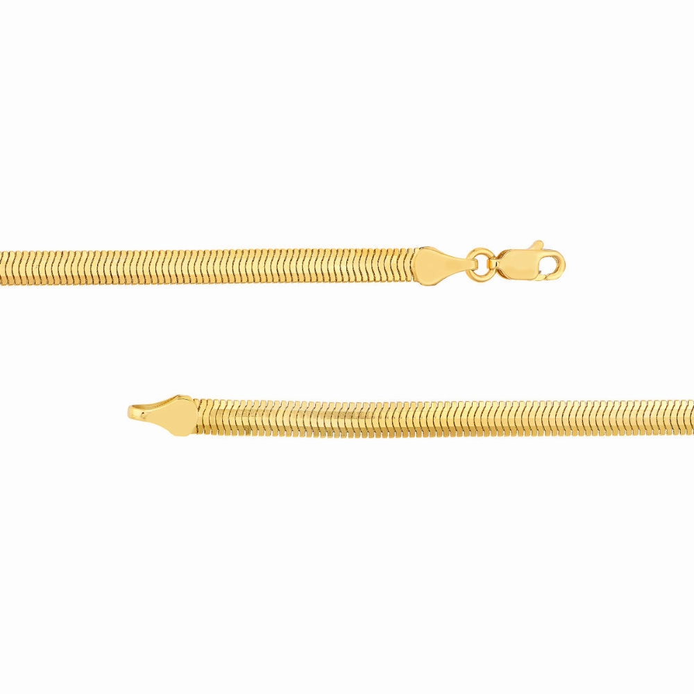 14k 4.2mm Hollow Oval Snake Chain Bracelet
