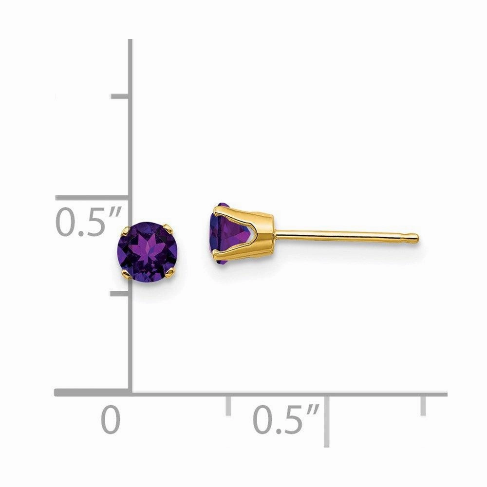 14k 4mm February/Amethyst Post Earrings
