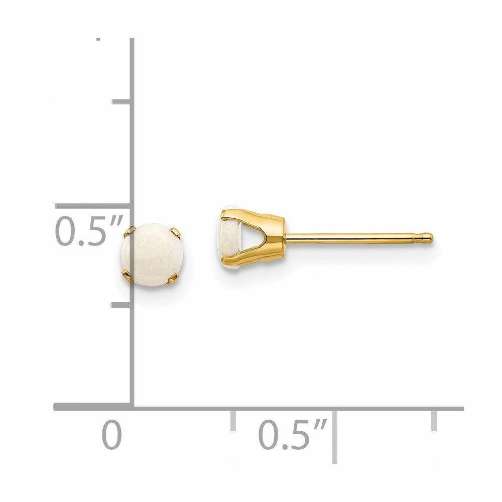14k 4mm October/Opal Post Earrings