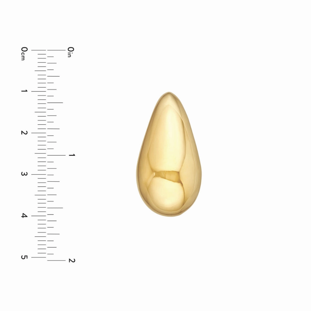 14k Extra Large Teardrop Dome Earrings