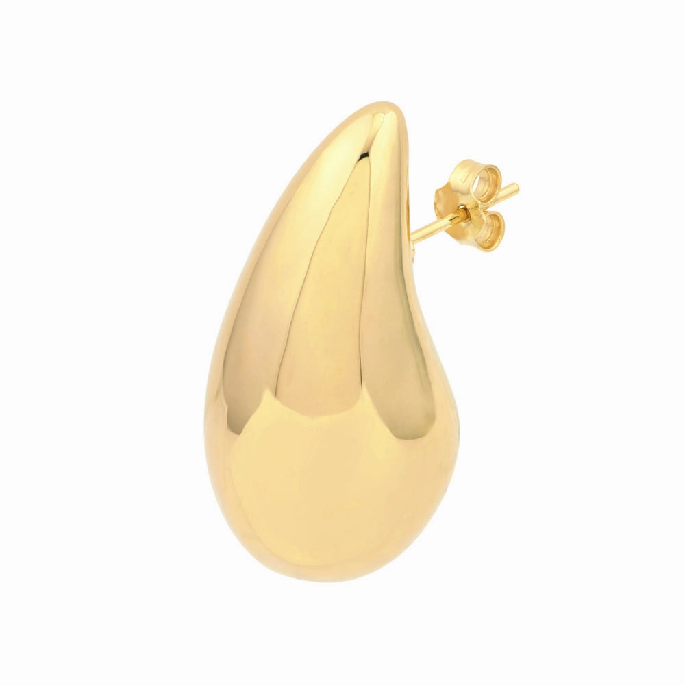 14k Extra Large Teardrop Dome Earrings