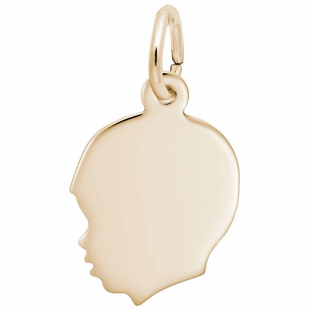 14k Flat Boy's Head Charm