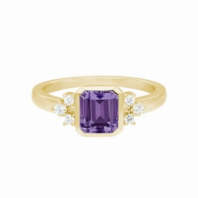 14k Gemstone and Diamond Ring