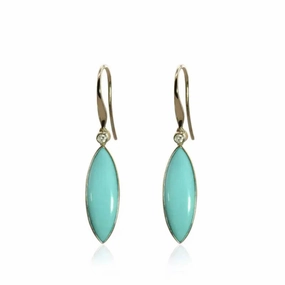 14k Gemstone Drop Earrings