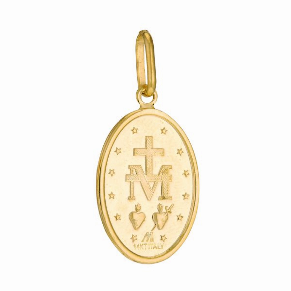 14k Gold 22mm Oval Miraculous Medal
