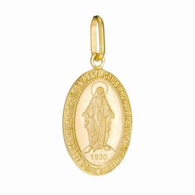 14k Gold 22mm Oval Miraculous Medal