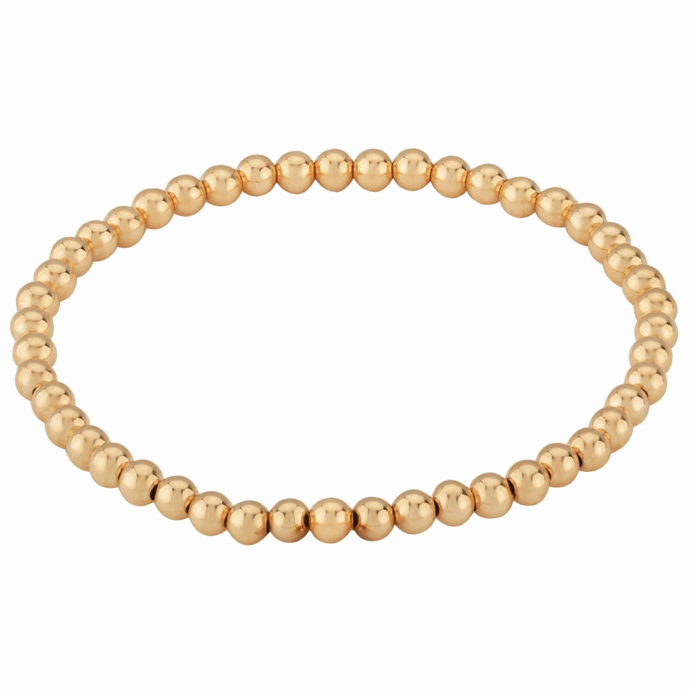 14k Gold 4mm Bead Bracelet