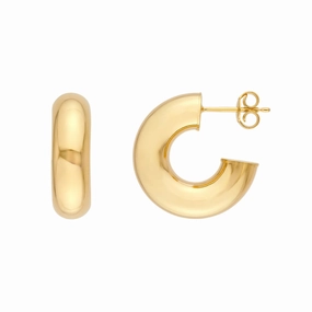 14k Gold 8mm Open Hoop Earrings