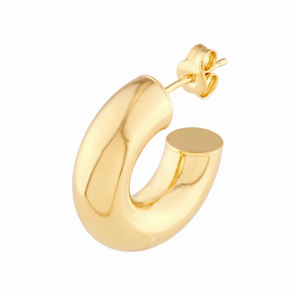 14k Gold 8mm Open Hoop Earrings