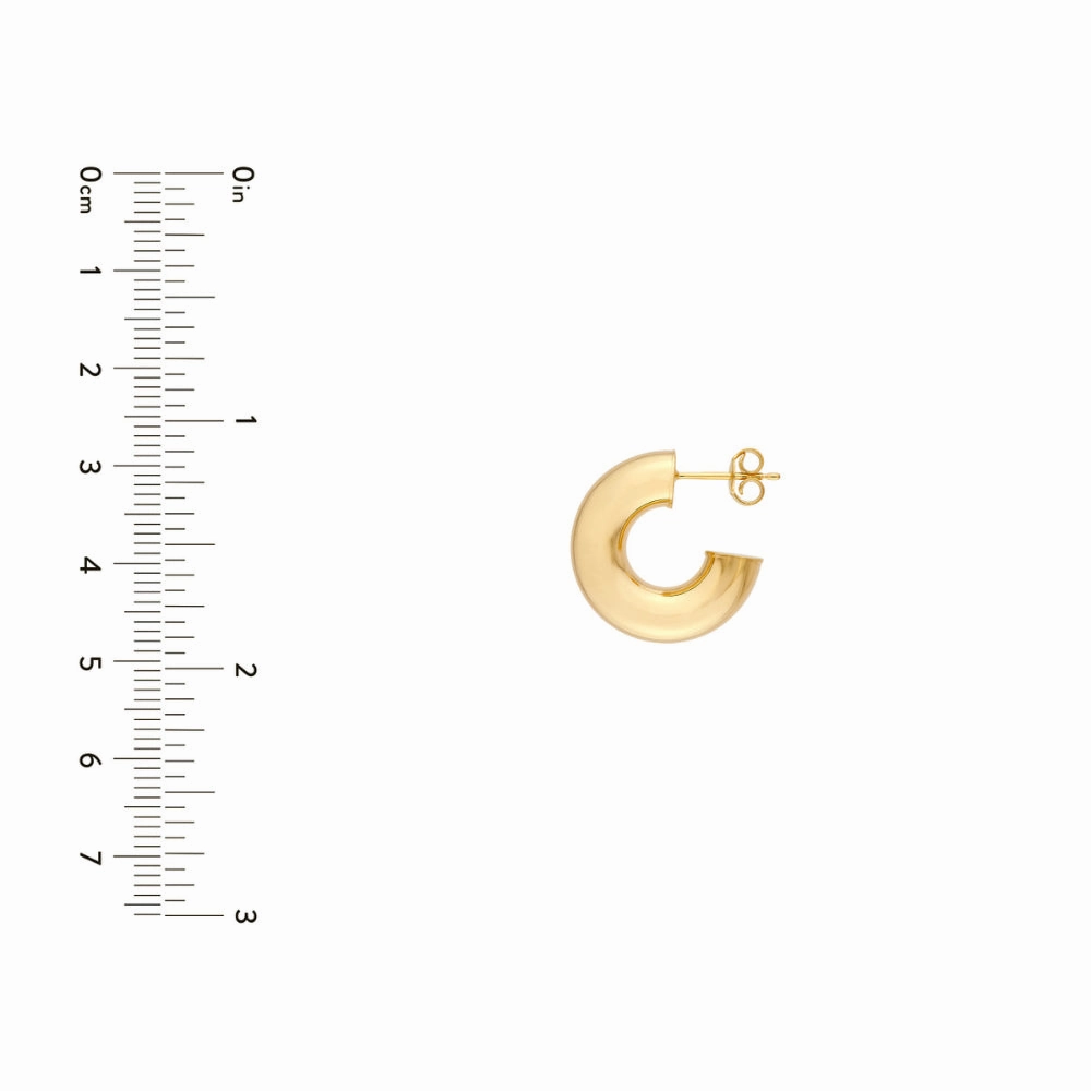 14k Gold 8mm Open Hoop Earrings