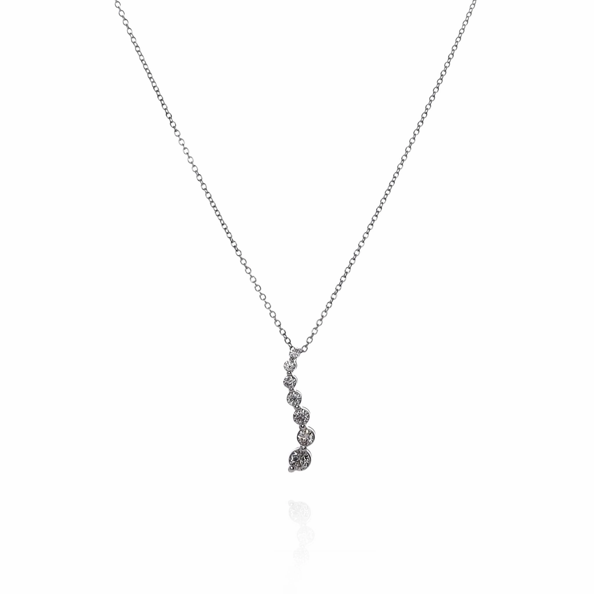 14k Gold Adjustable "S" Shape Diamond Journey Pendant
