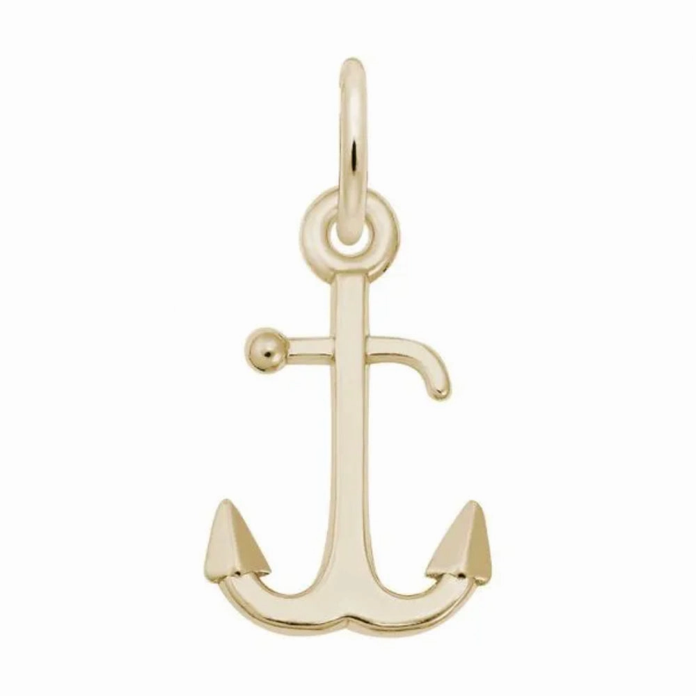 14k Gold Anchor Accent Charm