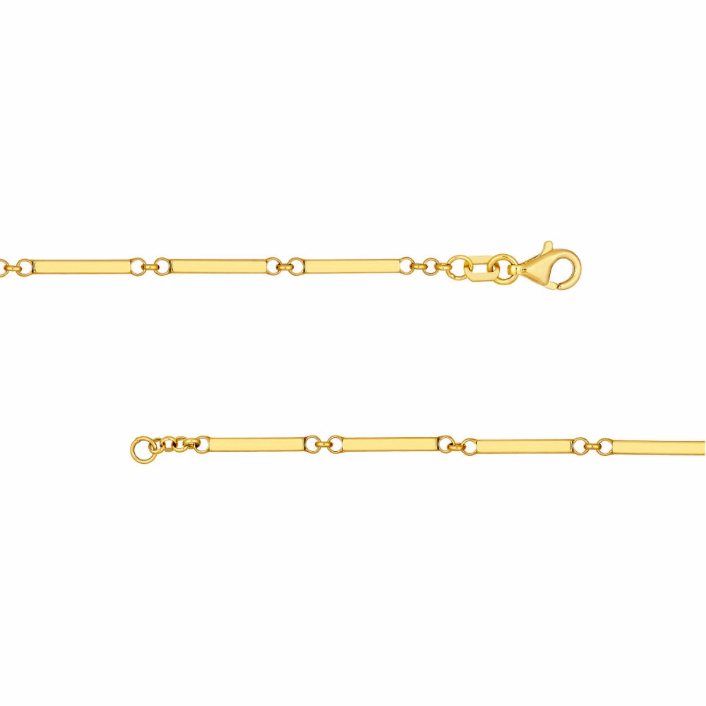 14k Gold Bar Station Chain Bracelet