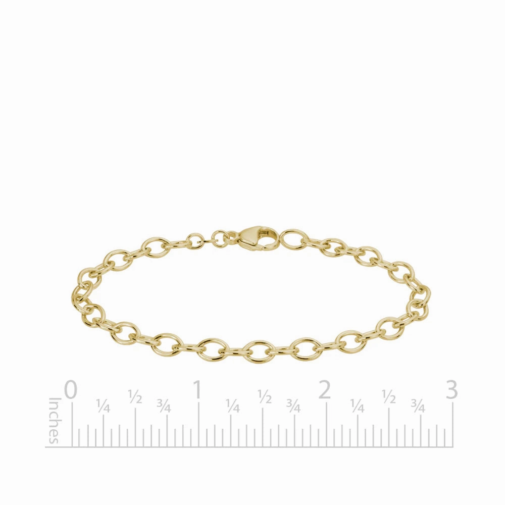 14k Gold Cable Link Bracelet, 7.5"
