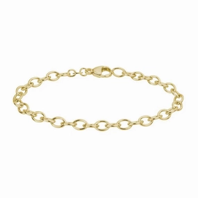14k Gold Cable Link Bracelet, 7.5"