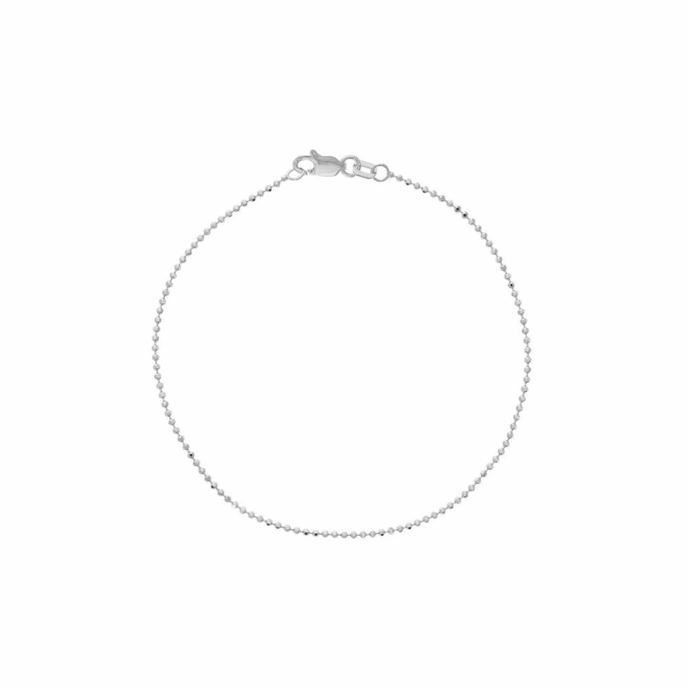 14k Gold Diamond-Cut Bead Bracelet, 7.25"