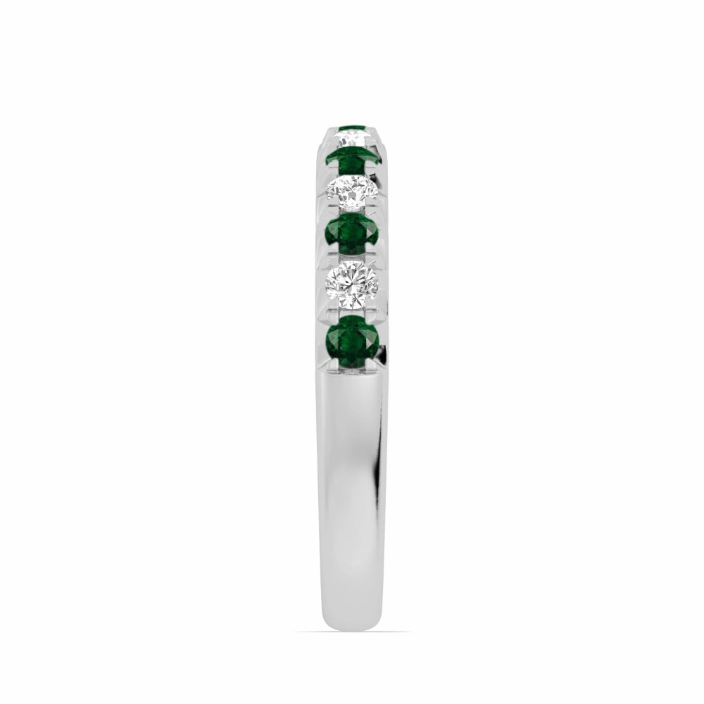 14k Gold Emerald and Diamond Band