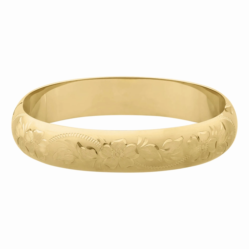 14k Gold Filled Engraved Bangle Bracelet