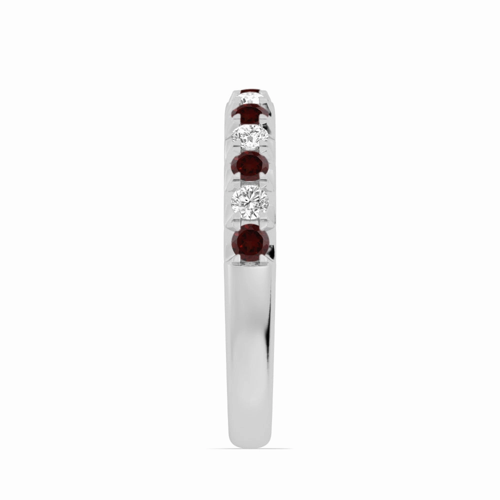 14k Gold Garnet and Diamond Band