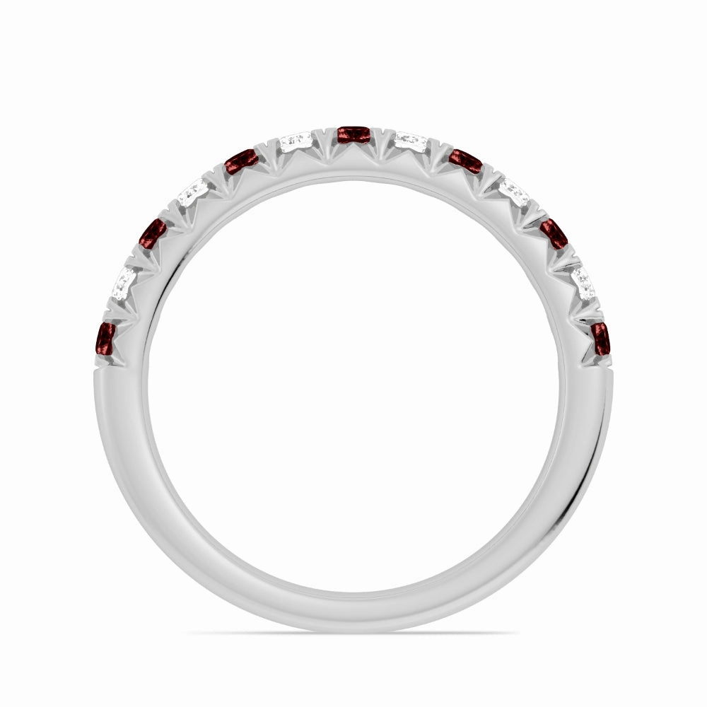 14k Gold Garnet and Diamond Band