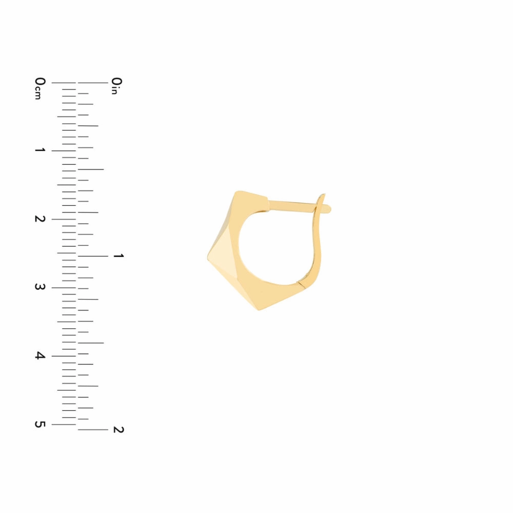 14k Gold Geometric Dome Hoop Earrings