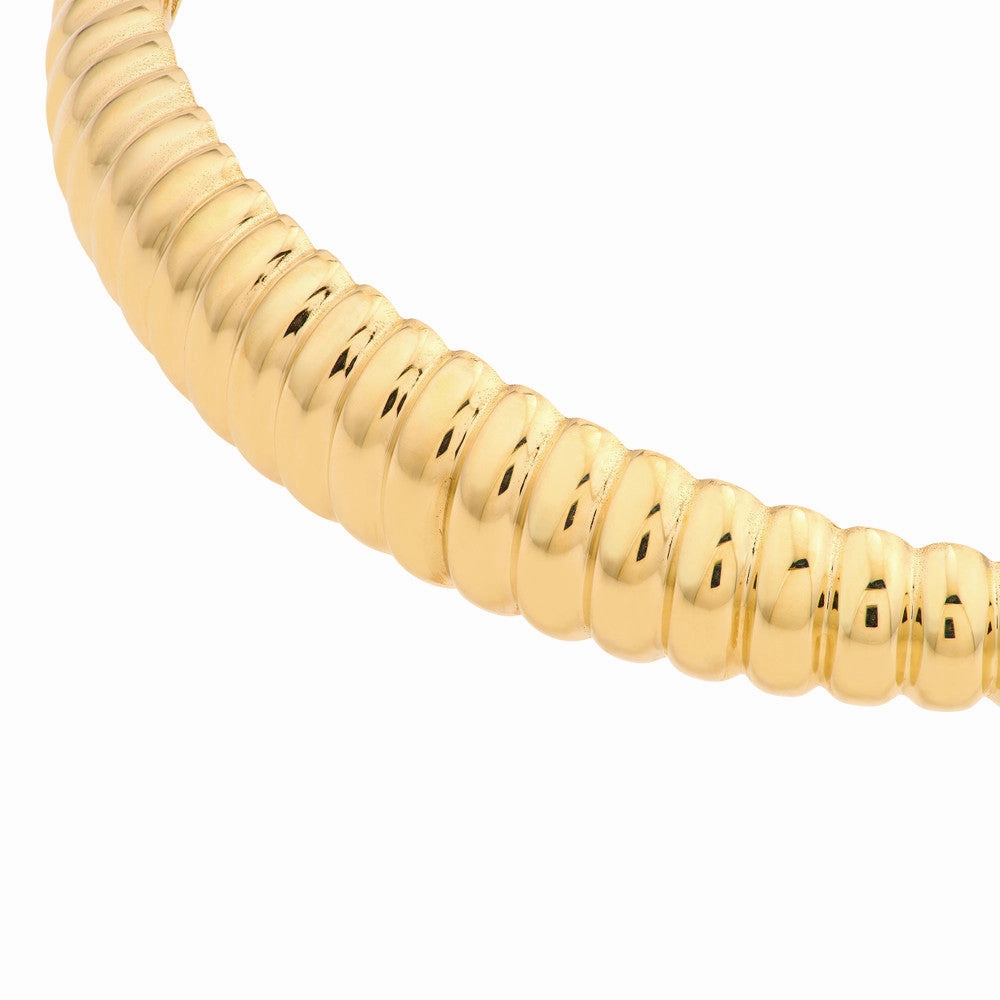 14k Gold Graduated Ribbed Bangle Bracelet