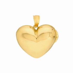 14k Gold Heart Locket Charm