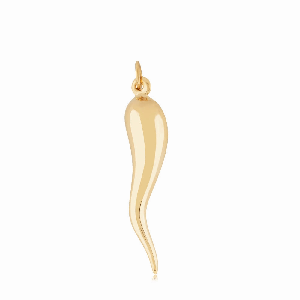 14k Gold Medium Italian Horn Charm