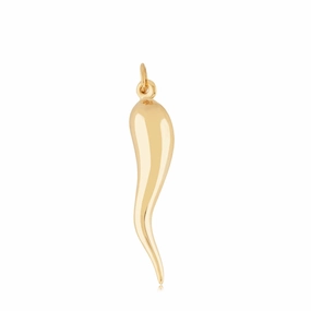 14k Gold Medium Italian Horn Charm