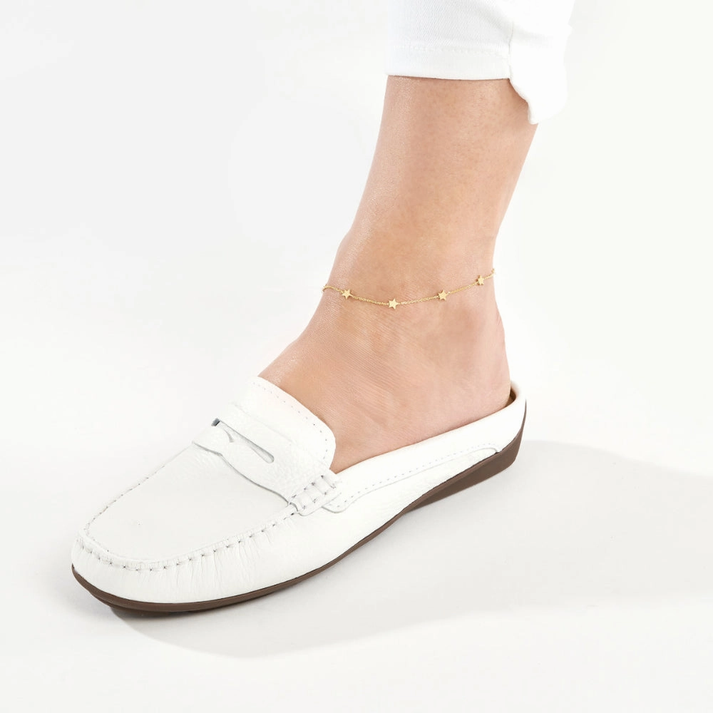 14k Gold Mini Star Adjustable Anklet