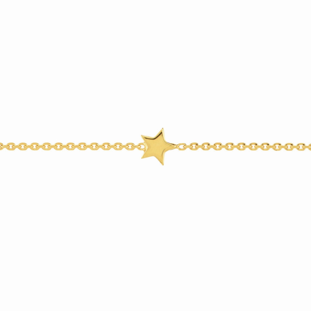 14k Gold Mini Star Adjustable Anklet
