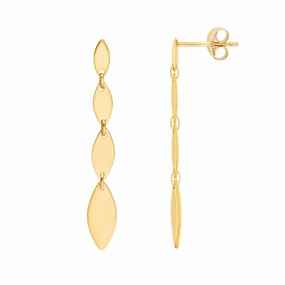 14k Gold Mirror Graduated Link Drop Earrings