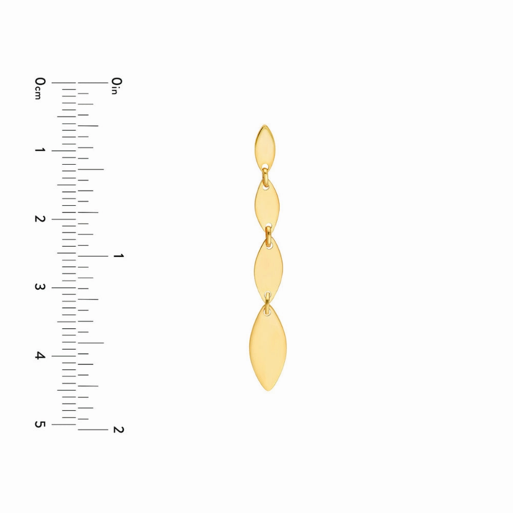 14k Gold Mirror Graduated Link Drop Earrings