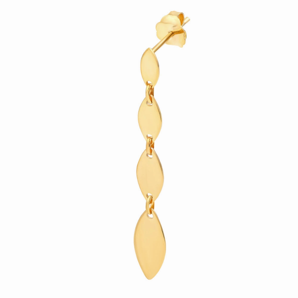14k Gold Mirror Graduated Link Drop Earrings