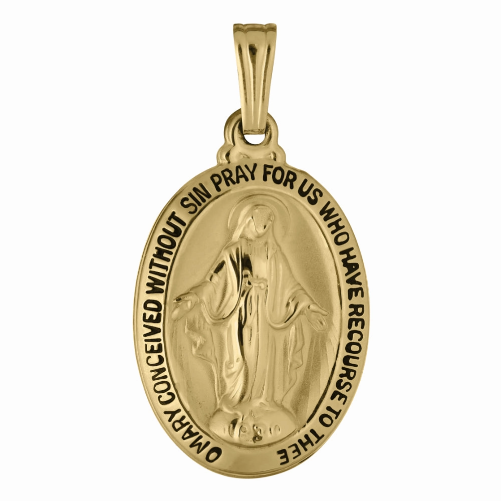14k Gold Oval Miraculous Medal