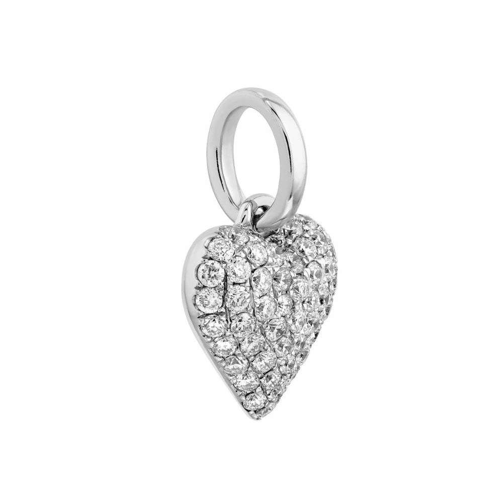 14k Gold Pave Diamond Heart Pendant
