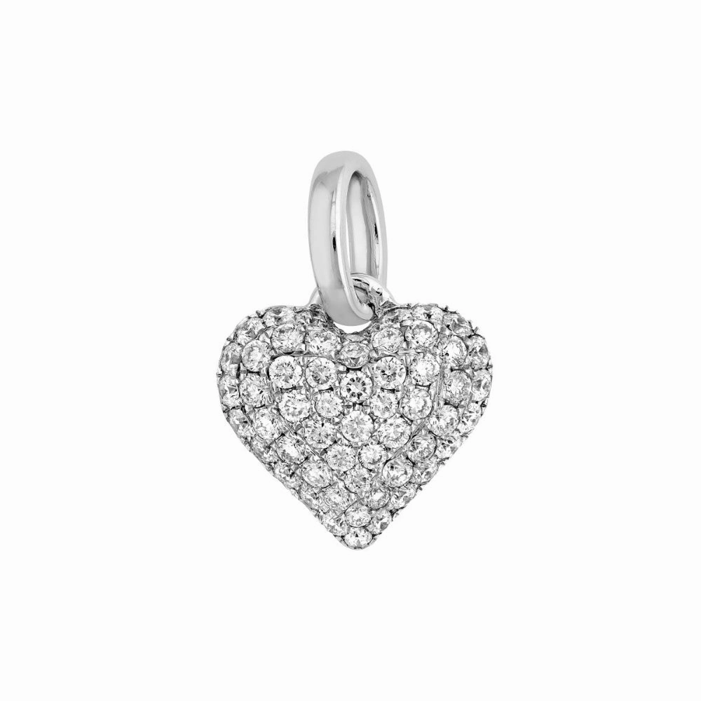 14k Gold Pave Diamond Heart Pendant