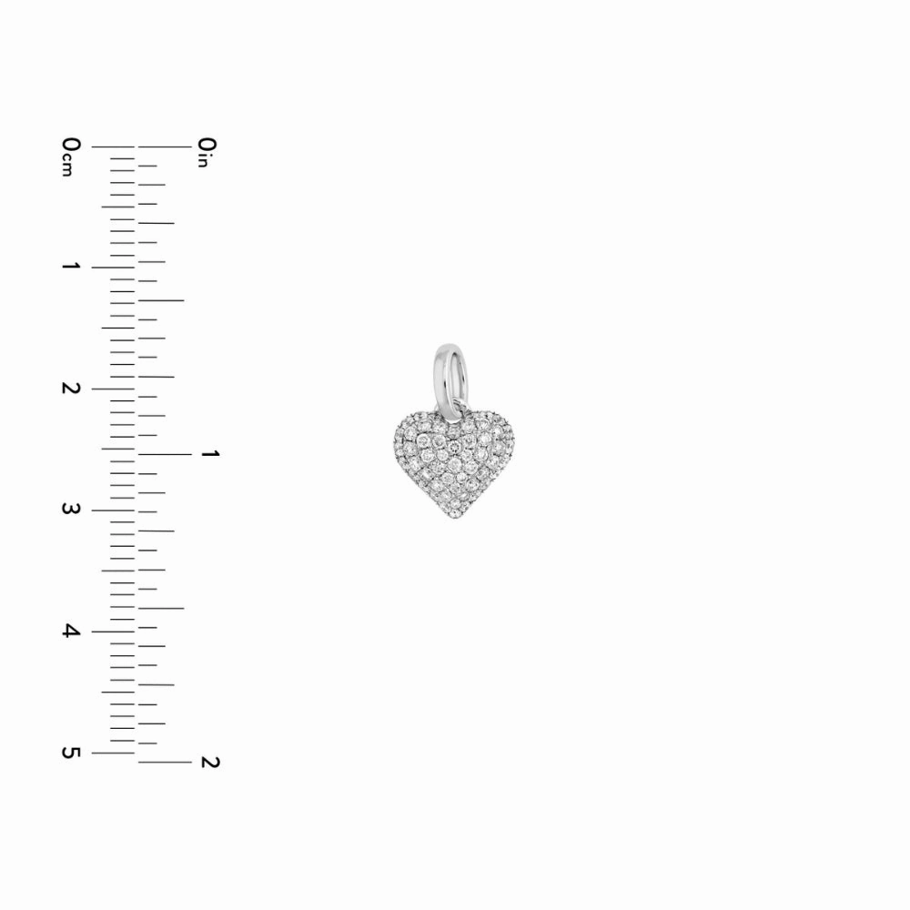 14k Gold Pave Diamond Heart Pendant