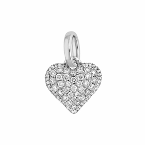 14k Gold Pave Diamond Heart Pendant