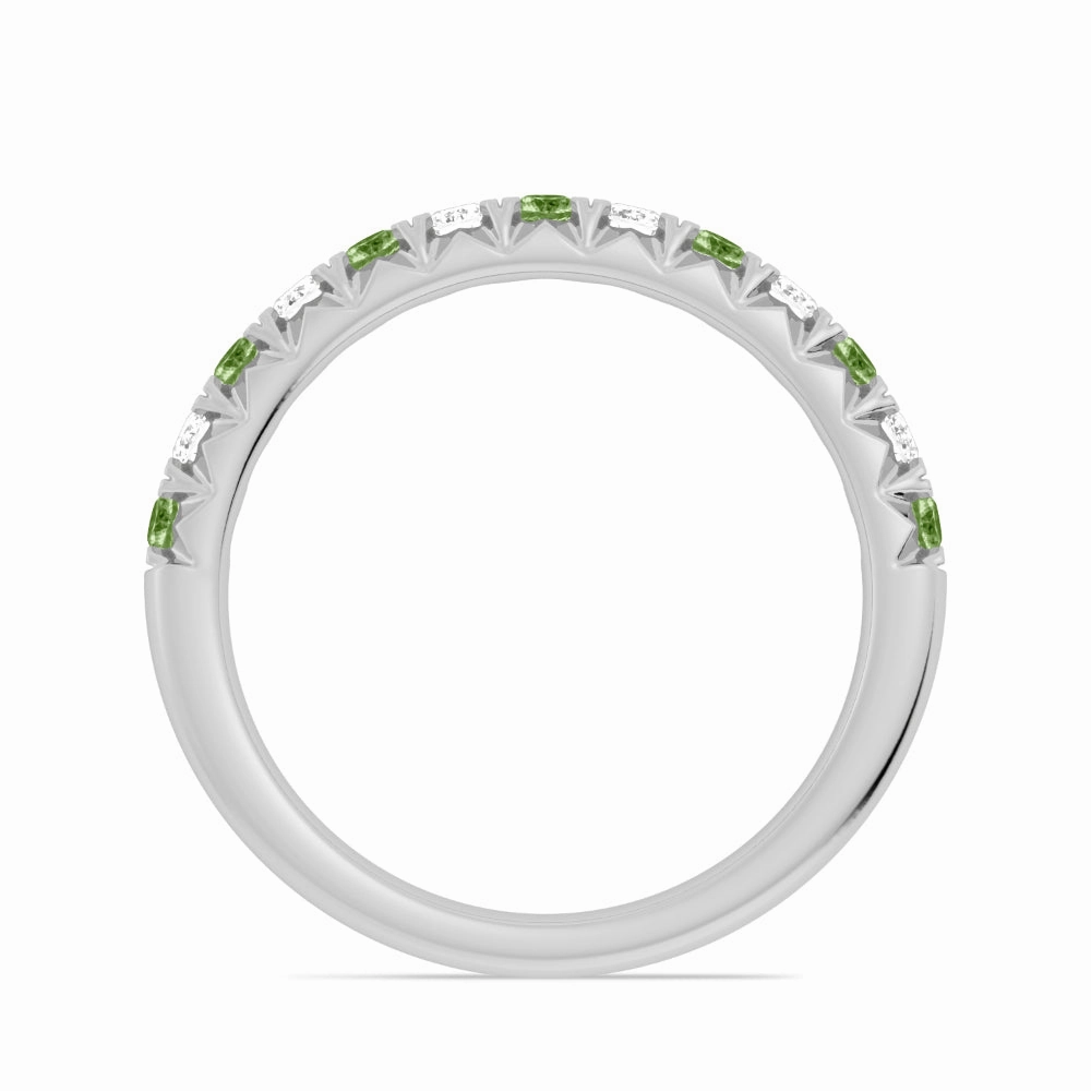 14k Gold Peridot and Diamond Band