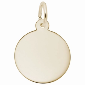 14k Gold Petite Round Disc Charm