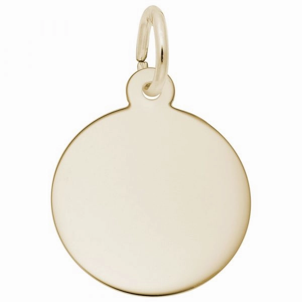 14k Gold Petite Round Disc Charm