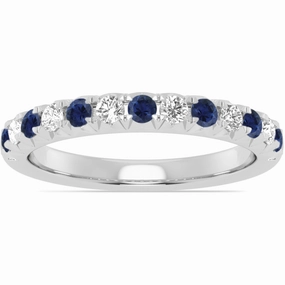 14k Gold Sapphire and Diamond Band