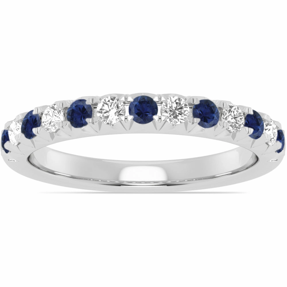 14k Gold Sapphire and Diamond Band