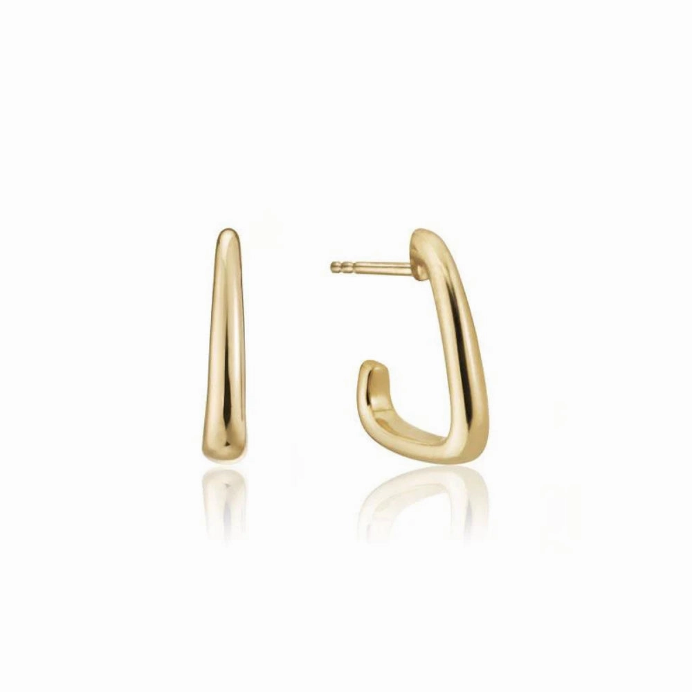 14k Gold Tapered Hoop Earrings