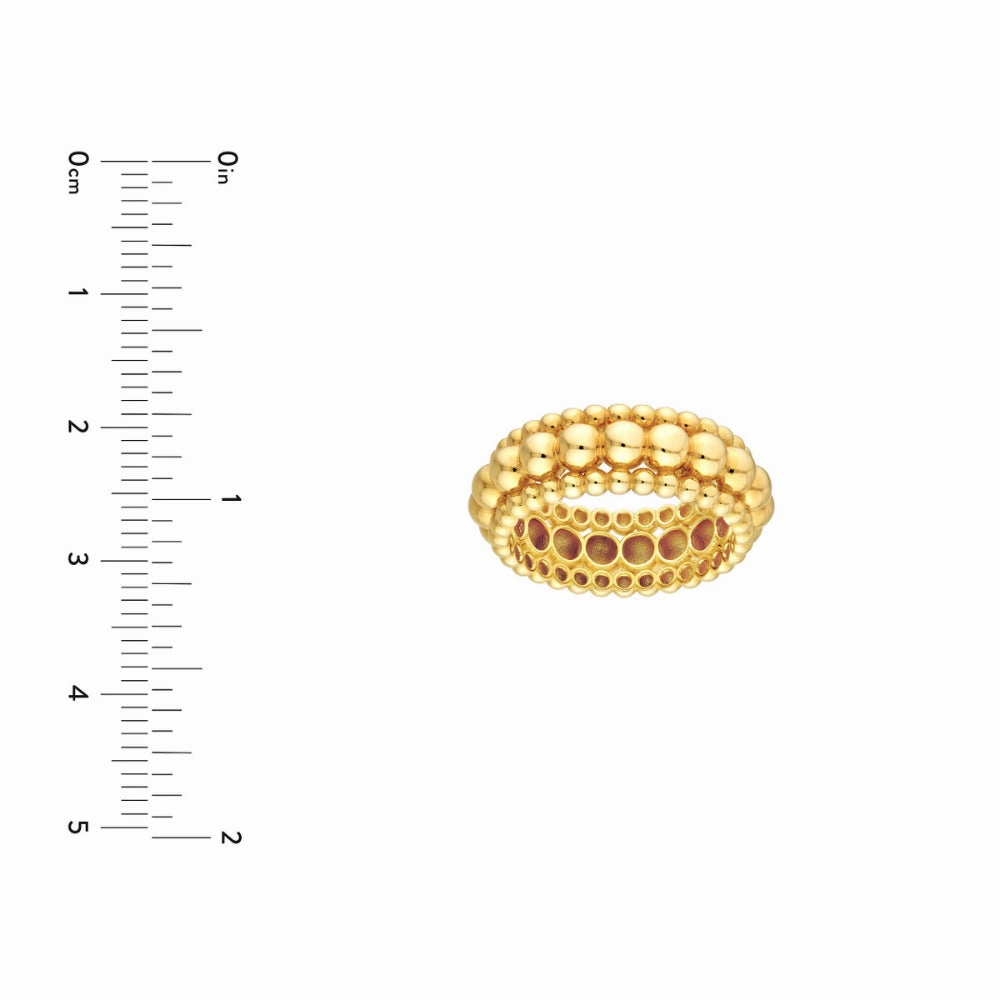 14k Gold Triple Bead Ring