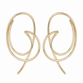 14k Open Sweep Threader Earrings
