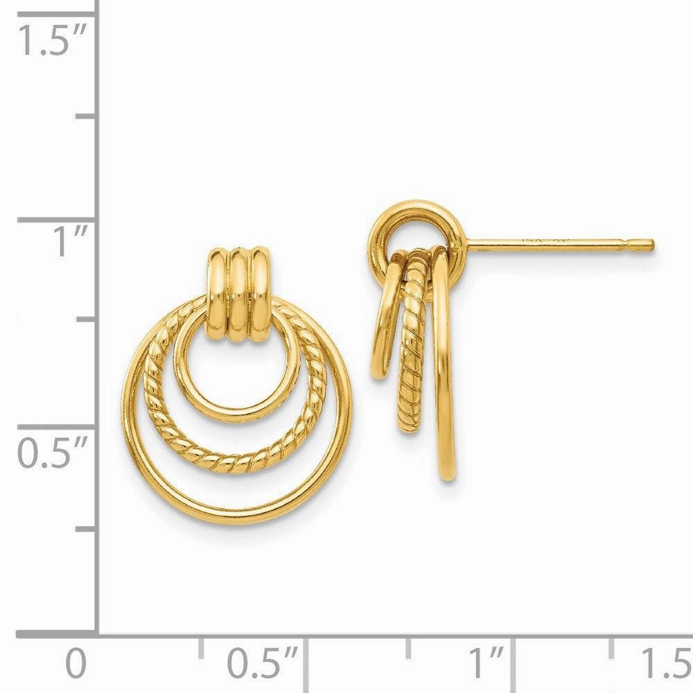 14k Polished & Twisted Fancy Post Earrings