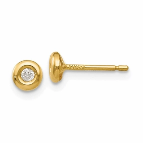 14k Polished CZ Earrings